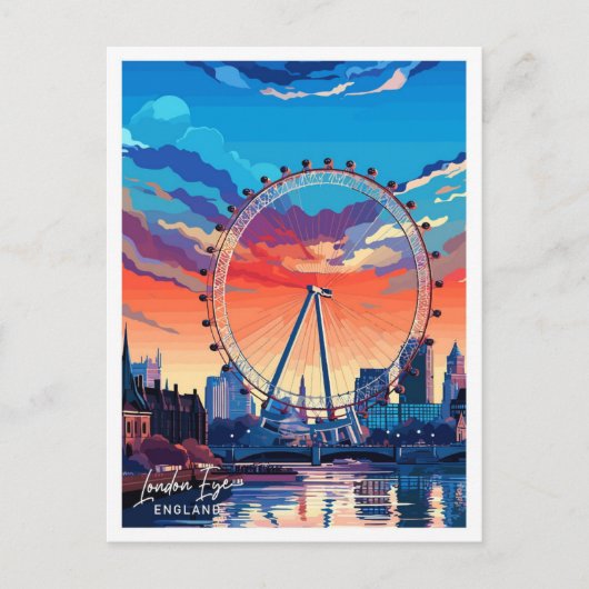 Londen Eye Engeland Reizen  illustratie Briefkaart (Voorkant)