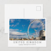Londen Eye, Londen, Engeland Briefkaart (Voorkant / Achterkant)