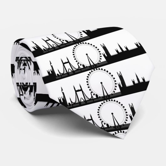 Londen Eye Skyline Stropdas (Opgerold)
