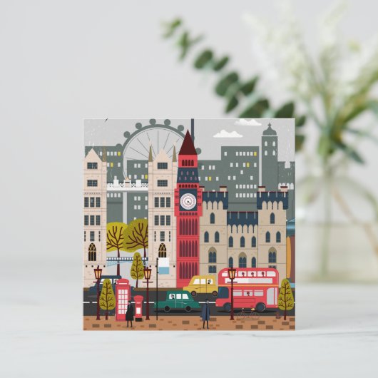 Londen Feestdagenkaart (Staand voorkant)