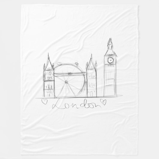 Londen Fleece Deken (Voorkant)