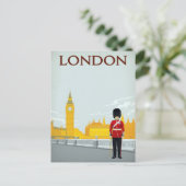 Londen Garde & Big Ben Vintage Kunst Briefkaart (Staand voorkant)