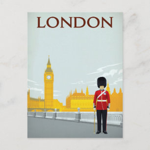Londen Garde & Big Ben Vintage Kunst Briefkaart