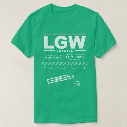 Londen Gatwick Airport LGW T-shirt (Design voorkant)