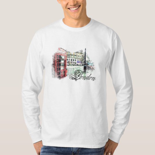 Londen geïllustreerd t-shirt (Voorkant)