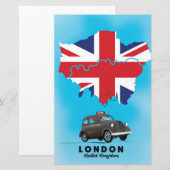 Londen geïllustreerde kaart reisposter (Voorkant / Achterkant)