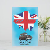 Londen geïllustreerde kaart reisposter (Staand voorkant)