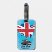Londen geïllustreerde kaart reisposter bagagelabel (Achterkant verticaal)