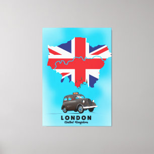 Londen geïllustreerde kaart reisposter canvas afdruk