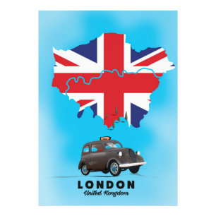 Londen geïllustreerde kaart reisposter foto afdruk