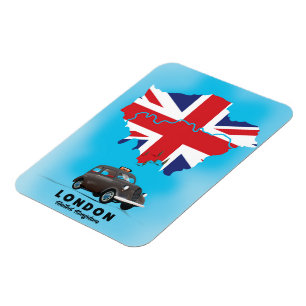 Londen geïllustreerde kaart reisposter magneet
