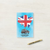 Londen geïllustreerde kaart reisposter post-it® notes (Op bureau)