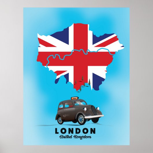 Londen geïllustreerde kaart reisposter poster (Voorkant)