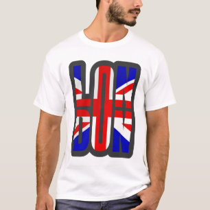 Londen Groot-Brittannië Vlag Rood Blauw UK Souveni T-shirt