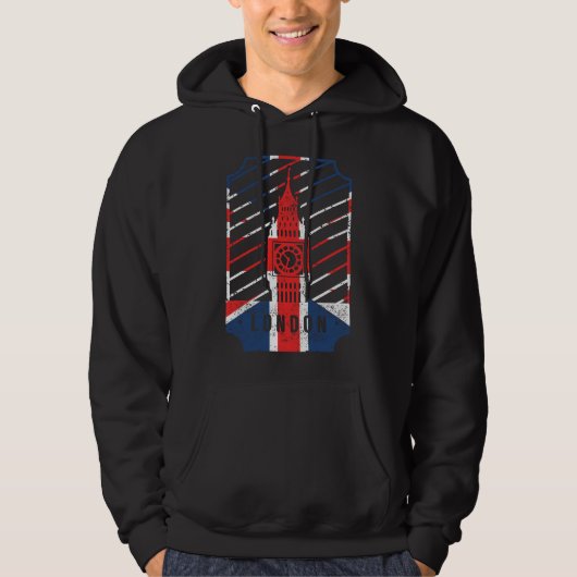 Londen,  grote bentoren met Britse vlag Hoodie (Voorkant)