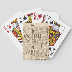 Londen handgetekend op oud papier pokerkaarten