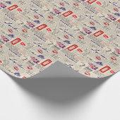 Londen het Geëvenaarde Patroon met de Boeken van d Cadeaupapier (Hoek)