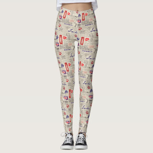 Londen het Geëvenaarde Patroon met de Boeken van Leggings