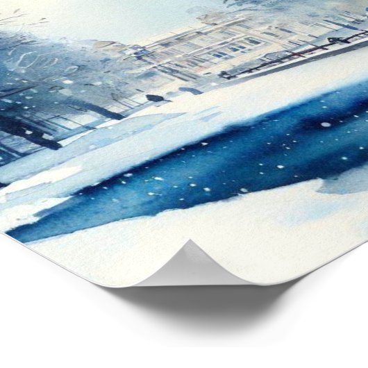 Londen-Hyde Park in de Winter (B), Waterverf Poster (Hoek)