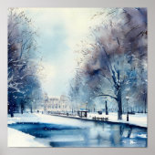 Londen-Hyde Park in de Winter (B), Waterverf Poster (Voorkant)