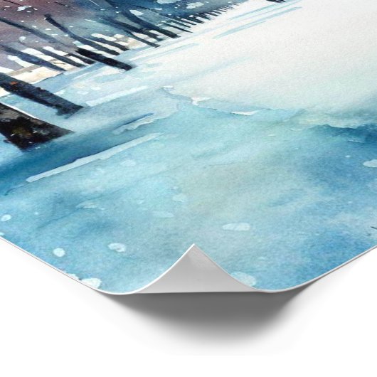 Londen-Hyde Park in de Winter (C), Waterverf Poster (Hoek)