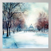 Londen-Hyde Park in de Winter (C), Waterverf Poster (Voorkant)