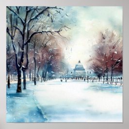 Londen-Hyde Park in de Winter (C), Waterverf Poster