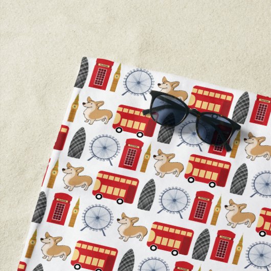 Londen Icon Collage Strandlaken (In situ)