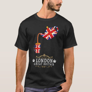 Londen Idee Voor Kinderen Met Union Jack Vlag Van T-shirt