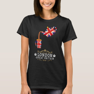 Londen Idee Voor Kinderen Met Union Jack Vlag Van T-shirt