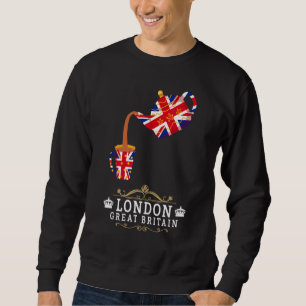Londen Idee Voor Kinderen Met Union Jack Vlag Van Trui