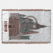 Londen in Clouds Red en Green Deken (Voorkant)