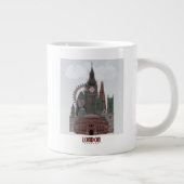 Londen in Clouds Red en Green Grote Koffiekop (Rechts)