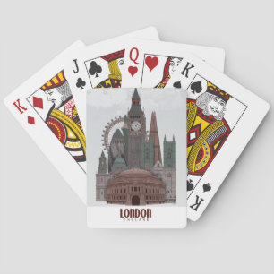 Londen in Clouds Red en Green Pokerkaarten