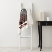 Londen in Clouds Red en Green Sherpa Deken (In situ)