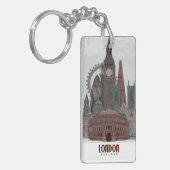 Londen in Clouds Red en Green Sleutelhanger