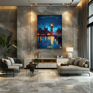 Londen in de schemering - Bridging Time en Beauty Poster