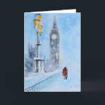 Londen in de sneeuw feestdagen kaart<br><div class="desc">Van een origineel olieverfschilderij</div>