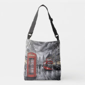 Londen in de winter crossbody tas (Voorkant)