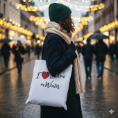 Londen in de winter crossbody tas