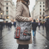 Londen in de winter crossbody tas