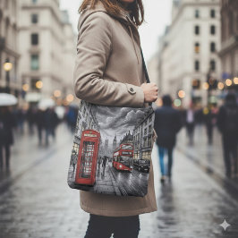 Londen in de winter crossbody tas