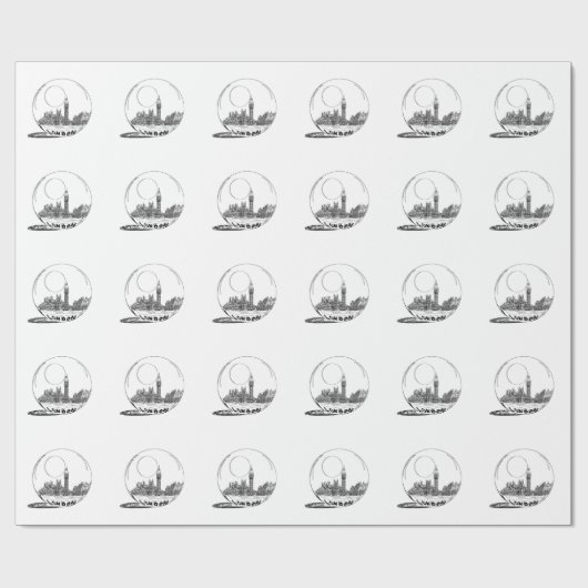 Londen in een glazen bal. cadeaupapier (Vlak)