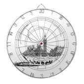 Londen in een glazen bal. dartbord (Voorkant)