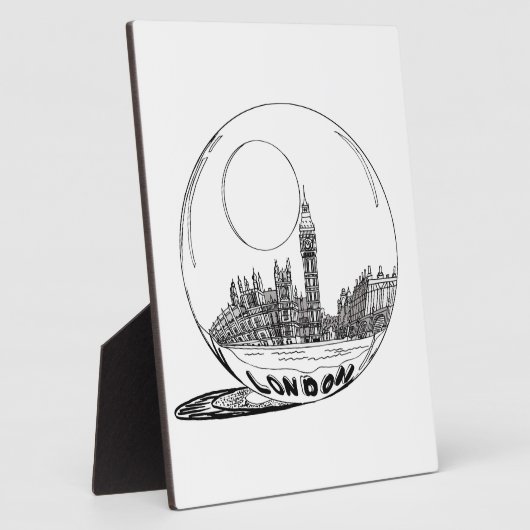Londen in een glazen bal. fotoplaat (Zijkant)