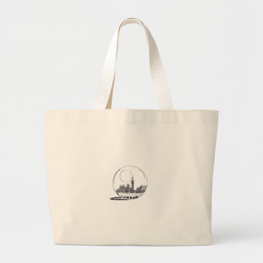 Londen in een glazen bal. grote tote bag (Voorkant)
