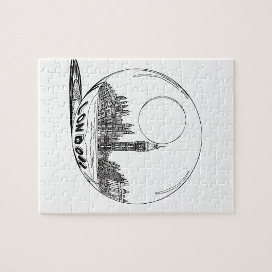 Londen in een glazen bal. legpuzzel (Horizontaal)