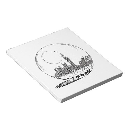 Londen in een glazen bal. notitieblok (Schuin)