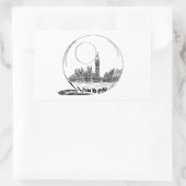 Londen in een glazen bal. rechthoekige sticker (Tas)