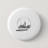 Londen in een glazen bal. ronde button 5,7 cm (Voorkant)